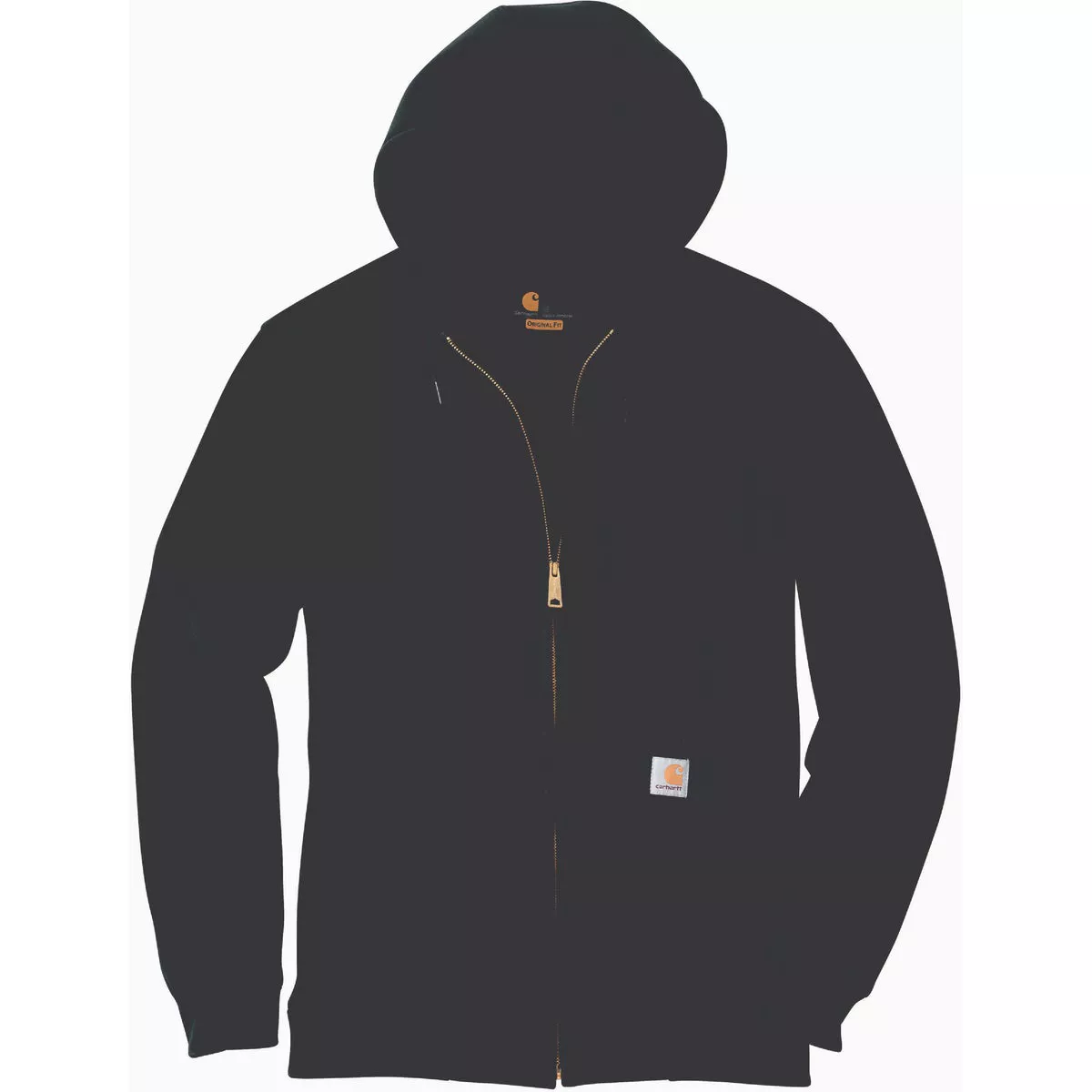 Carhartt Men's Large Tall Black Midweight Full Zip Sweatshirt, Loose Fit