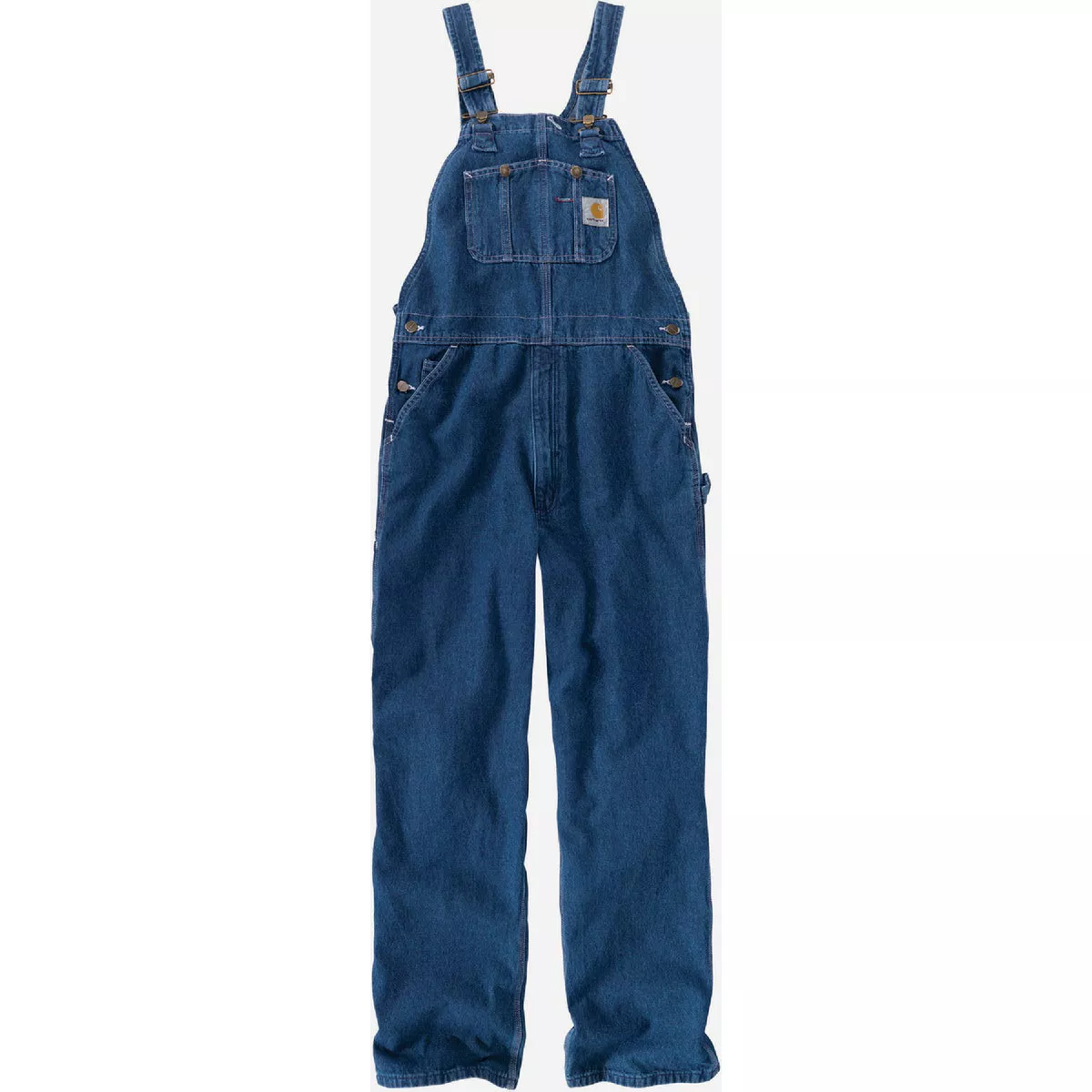 Carhartt Men's 40x32 Darkstone Washed Denim Bib Overall, Loose Fit