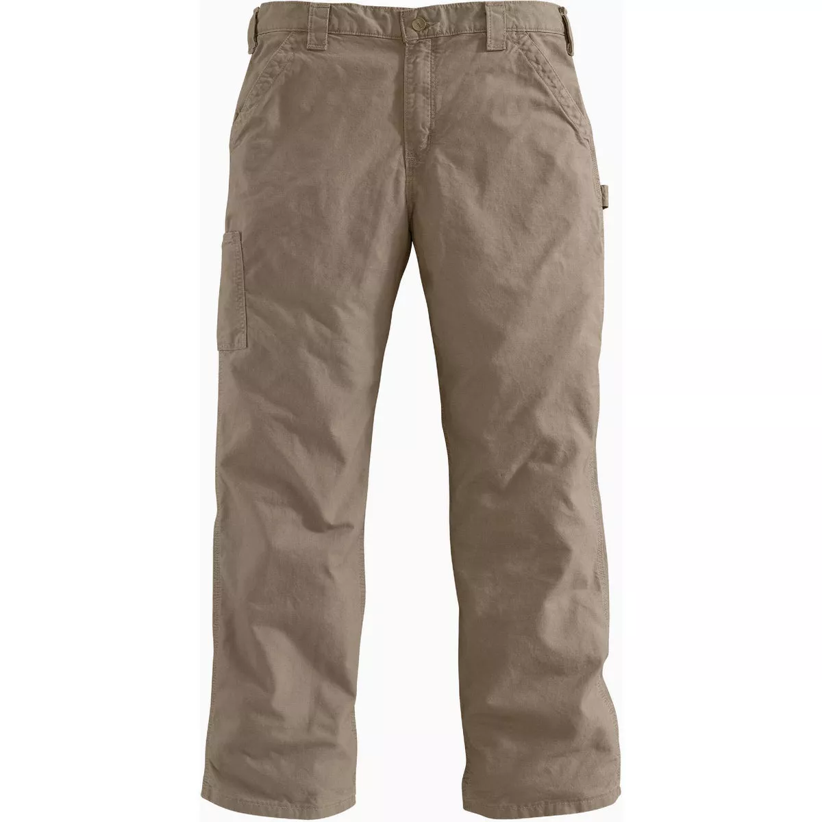 Carhartt Men's 42x32 Light Brown Canvas Utility Work Pants, Loose Fit