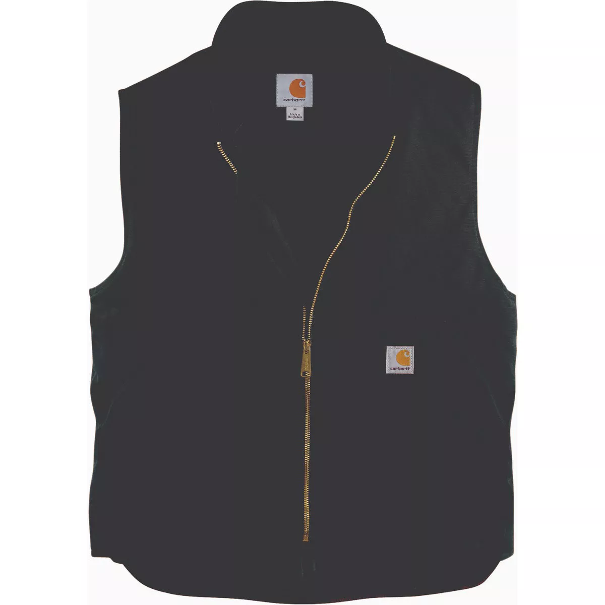 Carhartt Men's 4XL Regular Black Firm Duck Insulated Rib Collar Vest, Relaxed Fit