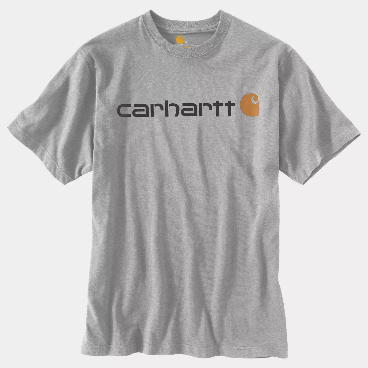 Carhartt Men's XL Regular Heather Gray Heavyweight Short Sleeve Logo Graphic T-Shirt, Loose Fit