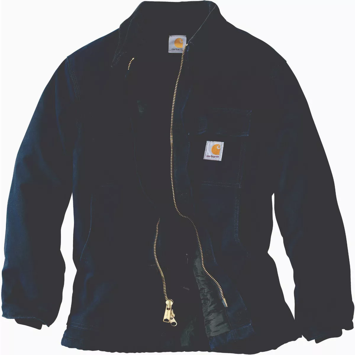 Carhartt Men's Medium Regular Dark Navy Firm Duck Insulated Traditional Coat, Loose Fit