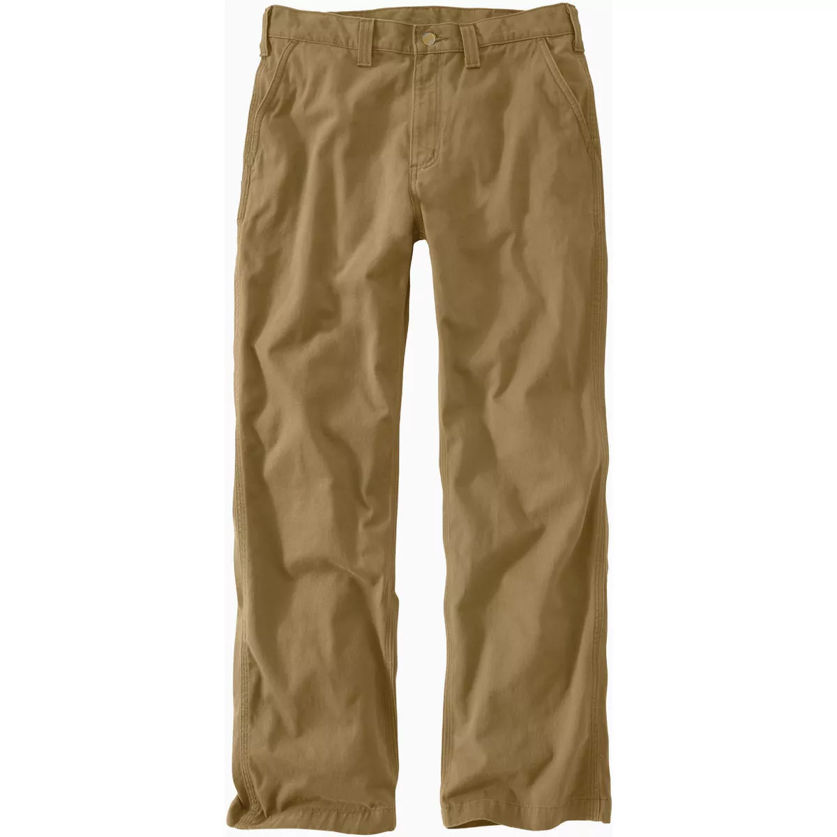 Carhartt Men's 33x32 Dark Khaki Twill 5-Pocket Work Pants, Relaxed Fit
