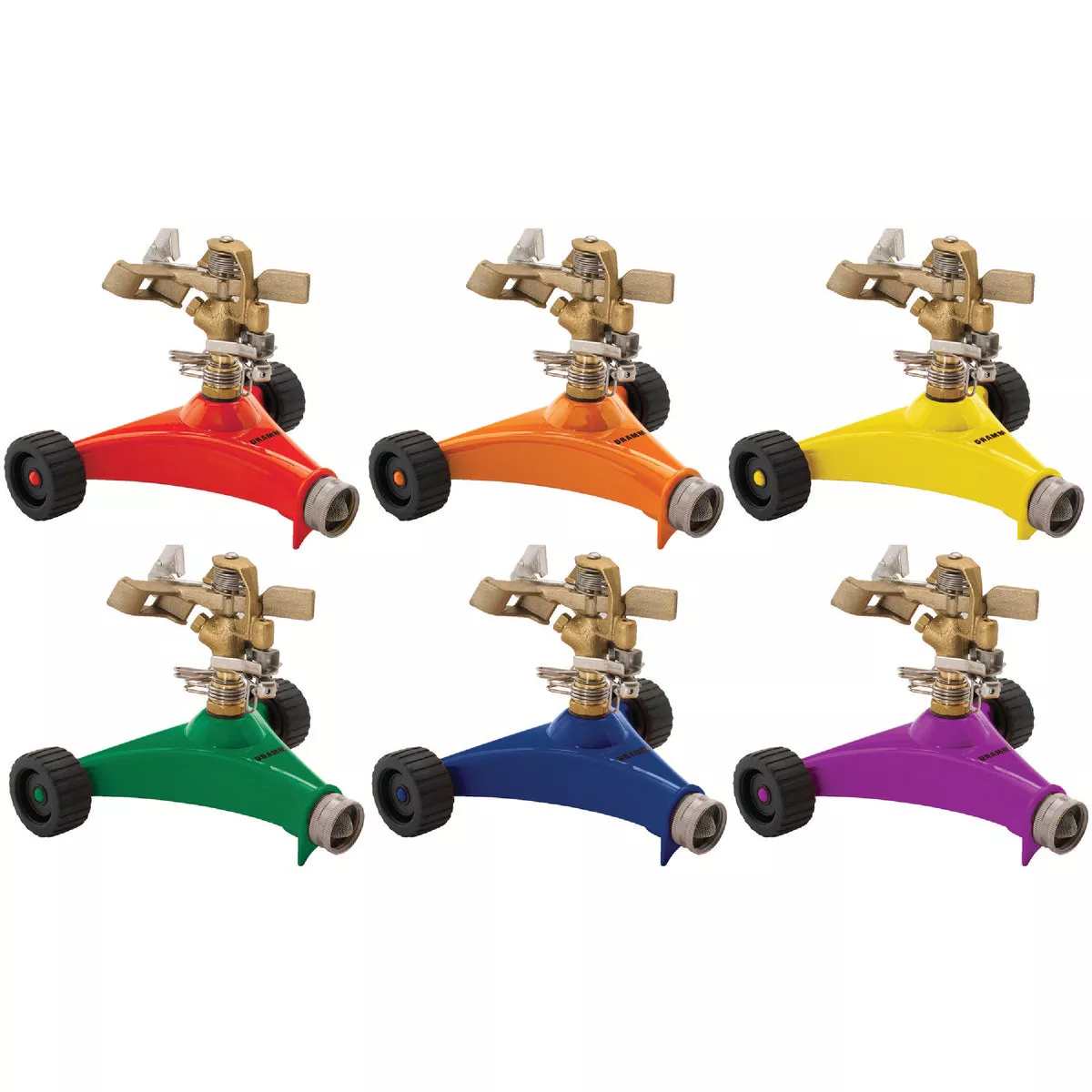Dramm ColorStorm Brass/Zinc/Aluminum 70 Ft. Dia. Adjustable Wheel Base Impulse Sprinkler