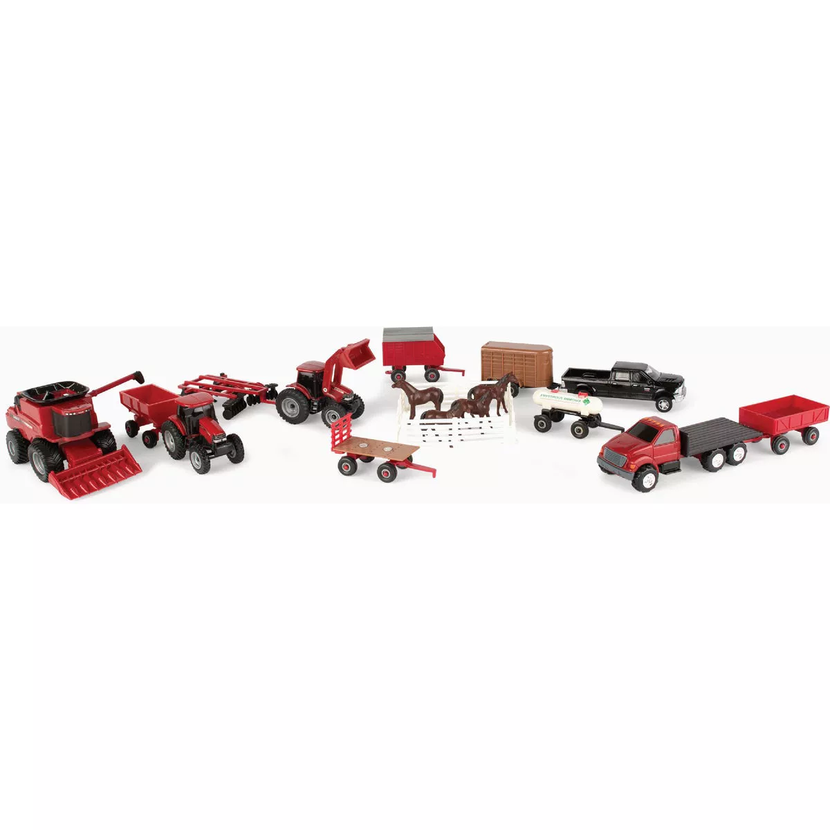 CASE IH Die-Cast Metal 1:64 20-Piece Farm Toy Playset-