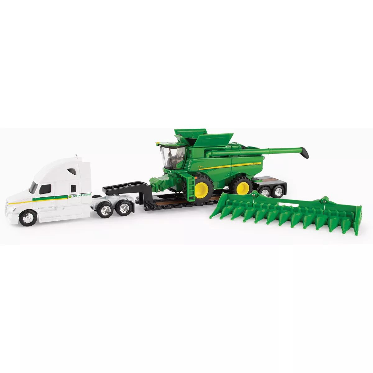 JOHN DEERE S780 Die Cast Metal 1:64 Combine with Semi & Trailer