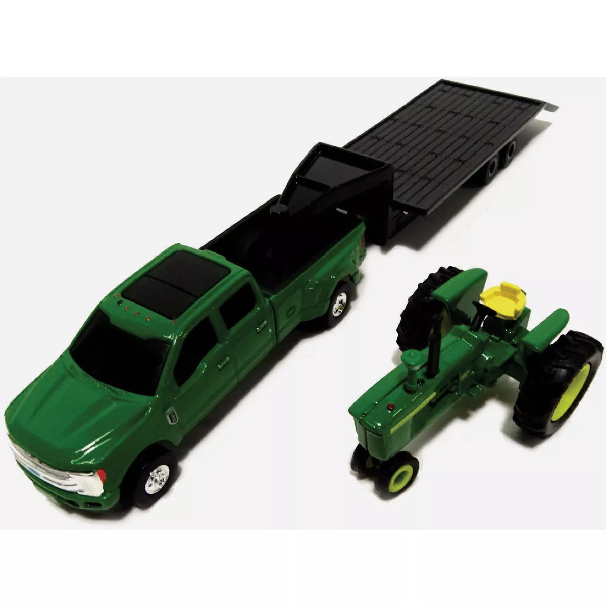 John Deere 4020 Tractor & Ford F-350 Truck with Gooseneck Trailer, 1:64