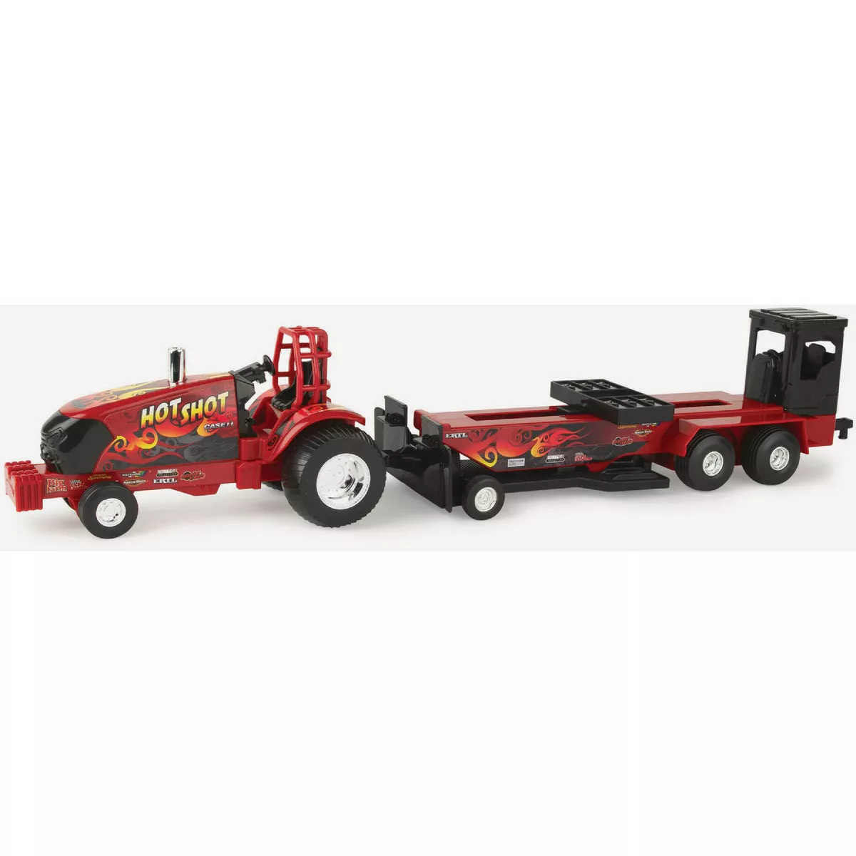 Case IH 1:32 Pull Back Puller Tractor & Sled Toy Set-