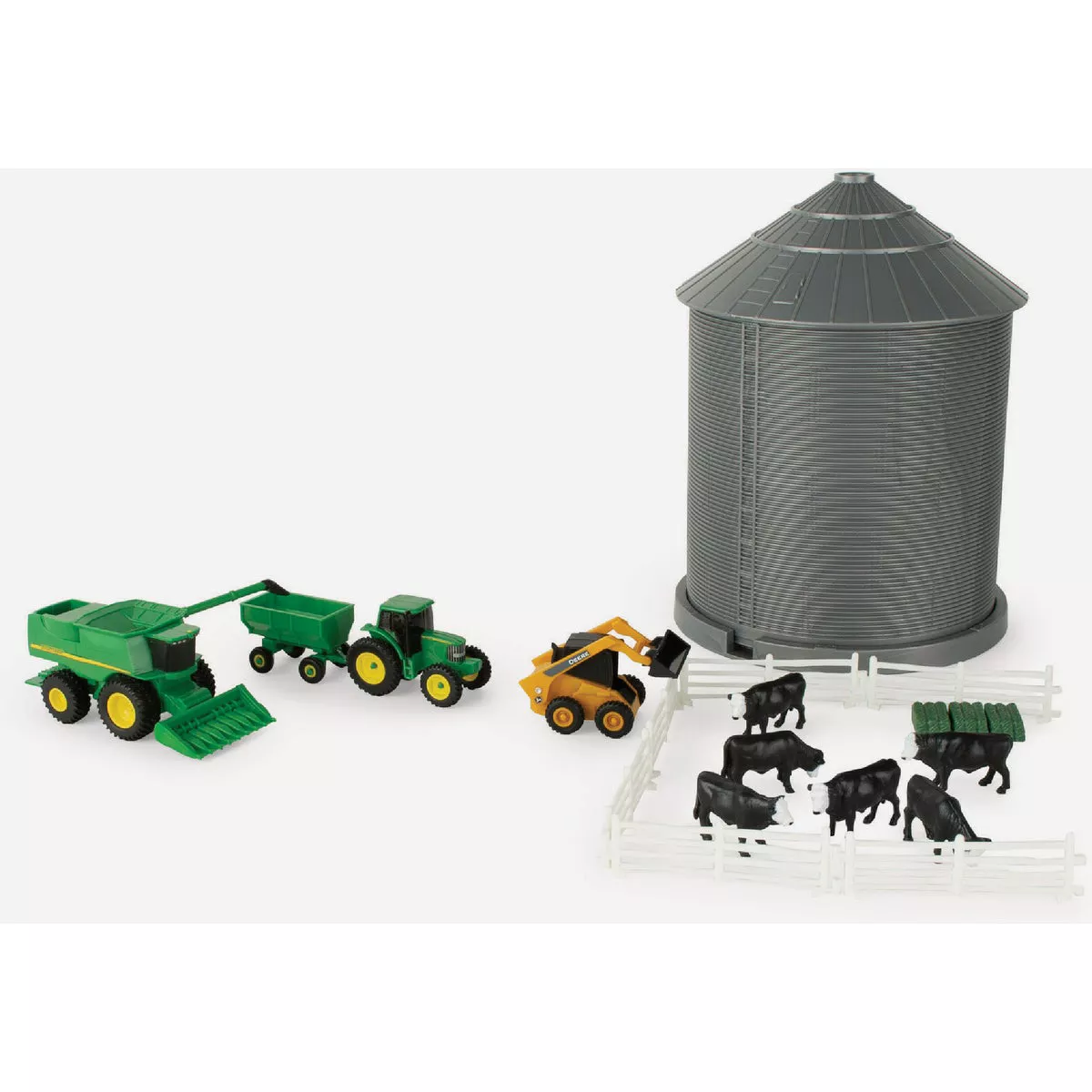 John Deere 1:64 Farm Toy Playset with Grain Bin (20-Piece)-