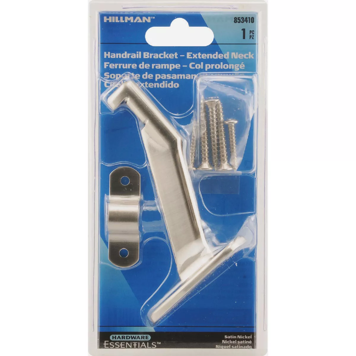 Hardware Essentials Extended Neck Handrail Bracket, Satin Nickel - photo 2