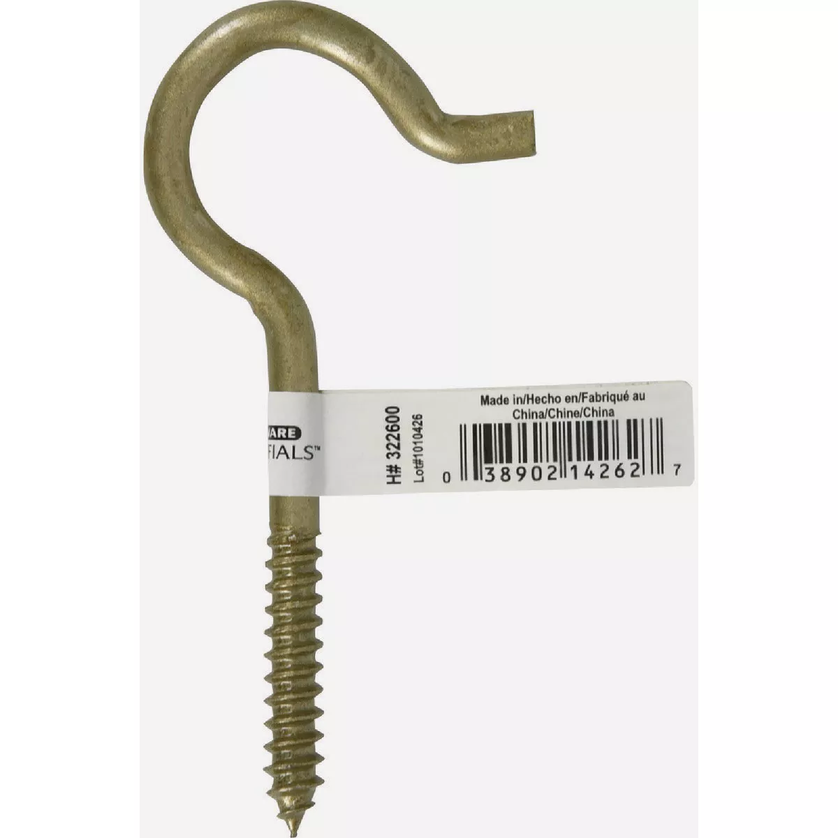 Hillman Durasteel 1/4 In. x 4-1/4 In. Gold Flagged Heavy-Duty Screw Ceiling Hook - photo 2
