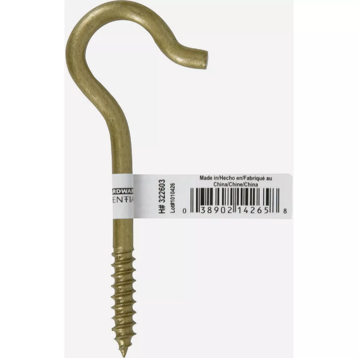 Hillman Durasteel #4 x 3-7/8 In. Gold Flagged Screw Ceiling Hook- - photo 2