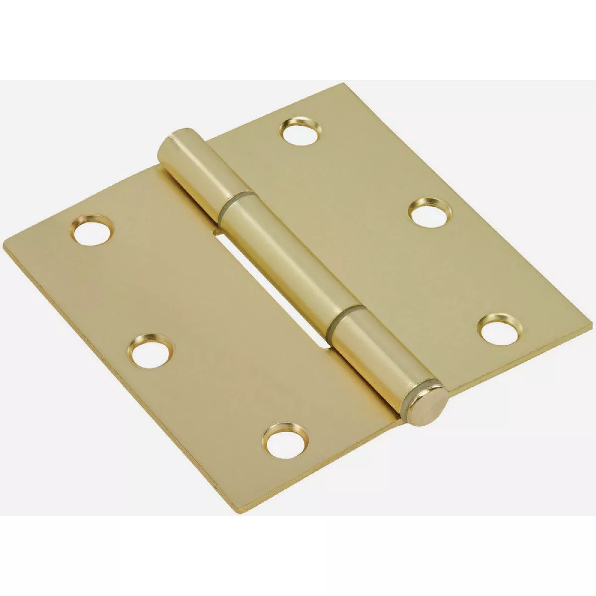 Hardware Essentials Squeak-Proof 3-1/2 In. Brass Square Radius Hinge (3 Piece)
