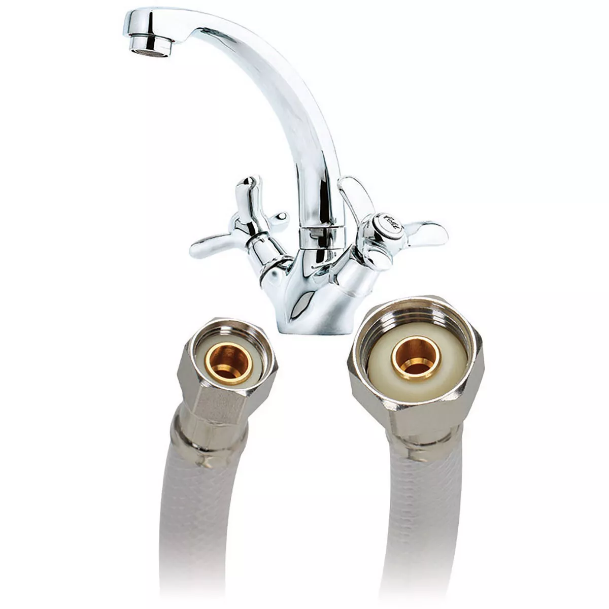 Fluidmaster 3/8 In. Comp. x 1/2 In. FIP x 16 In. L Vinyl Faucet Connector
