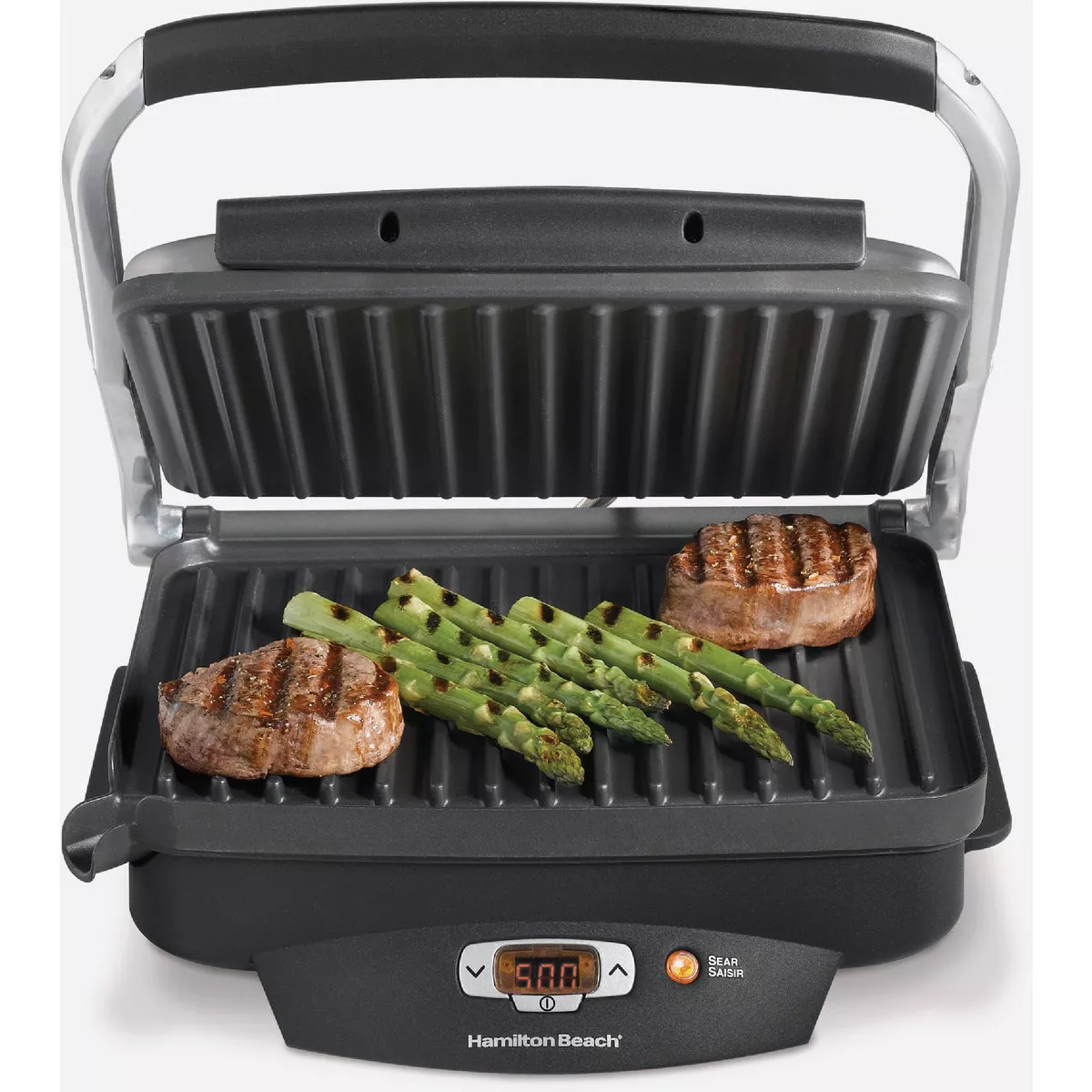 Hamilton Beach 100 Sq. In. Stainless Steel Indoor Electric Steak Lovers Grill