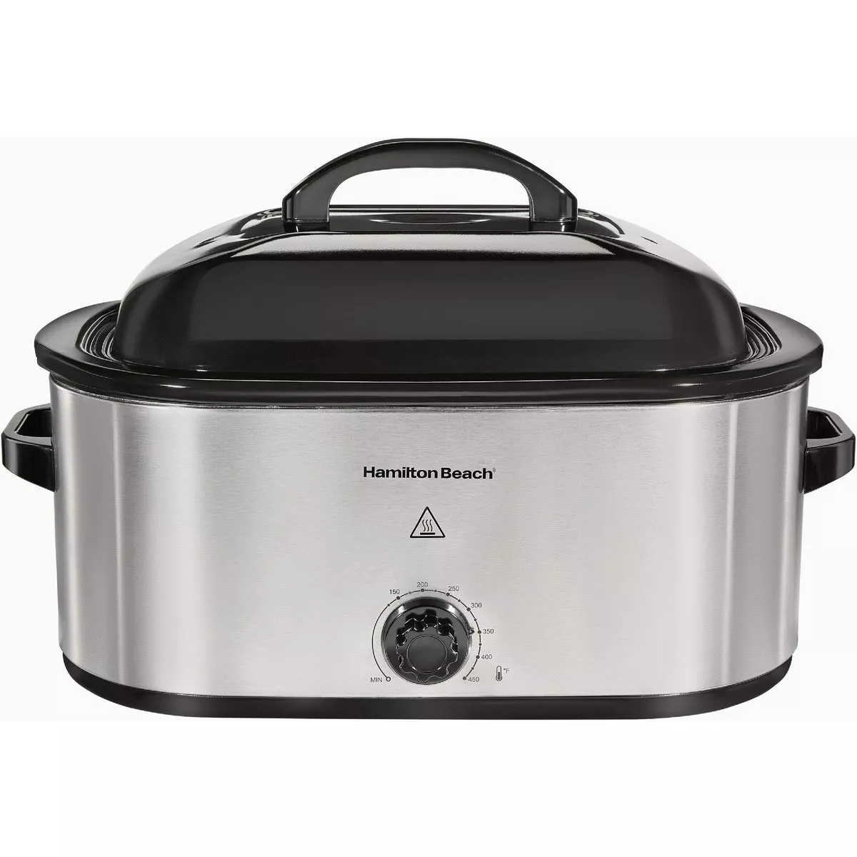 Hamilton Beach 22 Qt. Stainless Steel Electric Roaster Oven with Black Lid