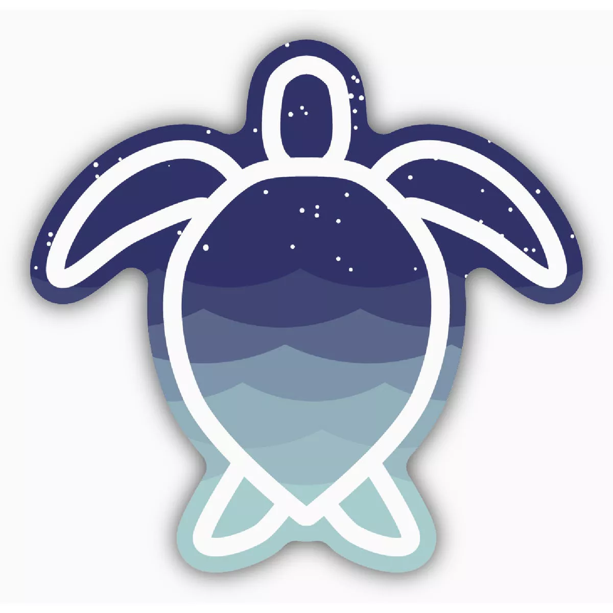 Stickers Northwest Sea Turtle Waves Large Sticker