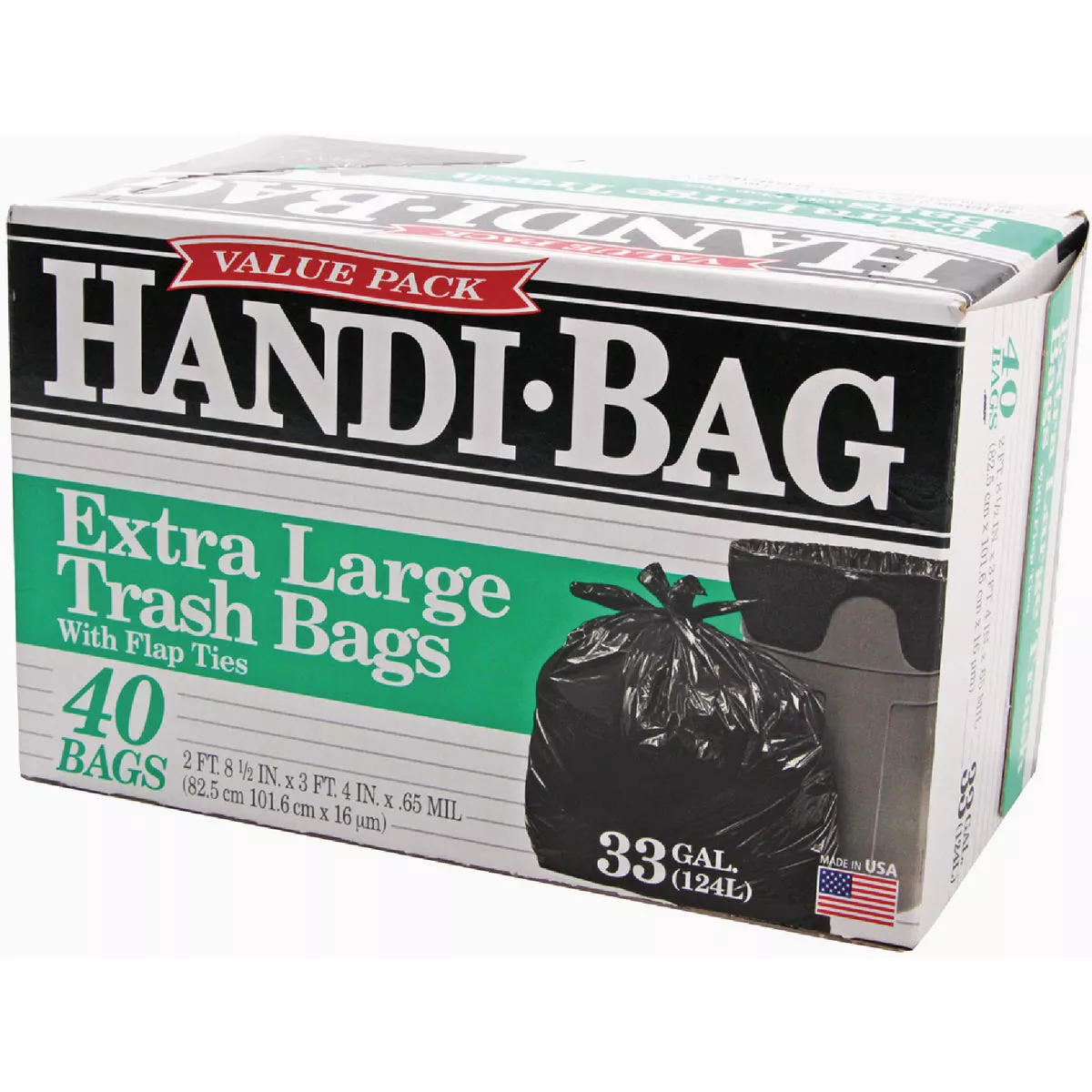 Handi-Bag 33 Gal. Extra Large Black Trash Bag (40-Count)