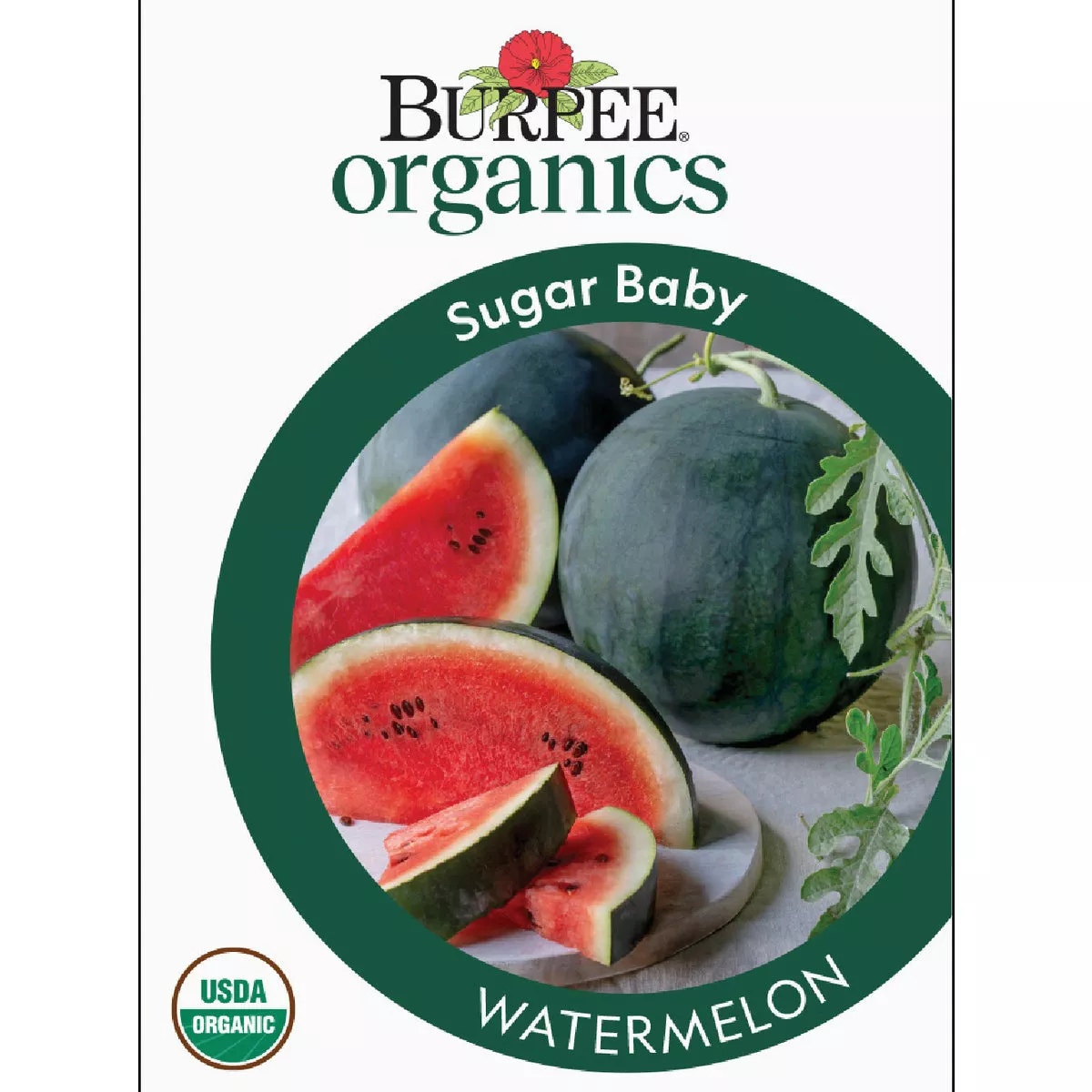 Burpee Organic Watermelon Bush Sugar Baby Seed Packet