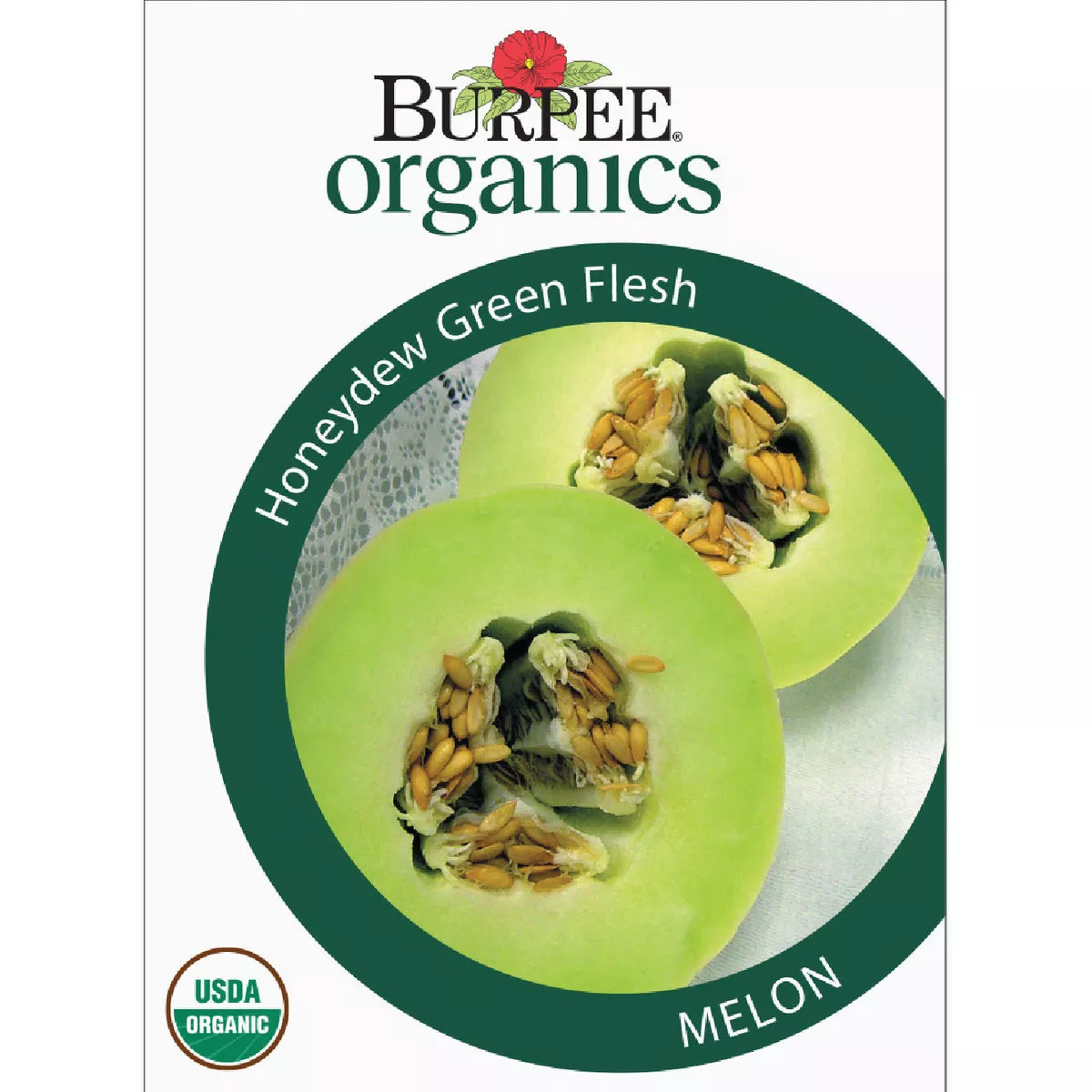 Burpee Organic Melon Honeydew Green Flesh Seed Packet