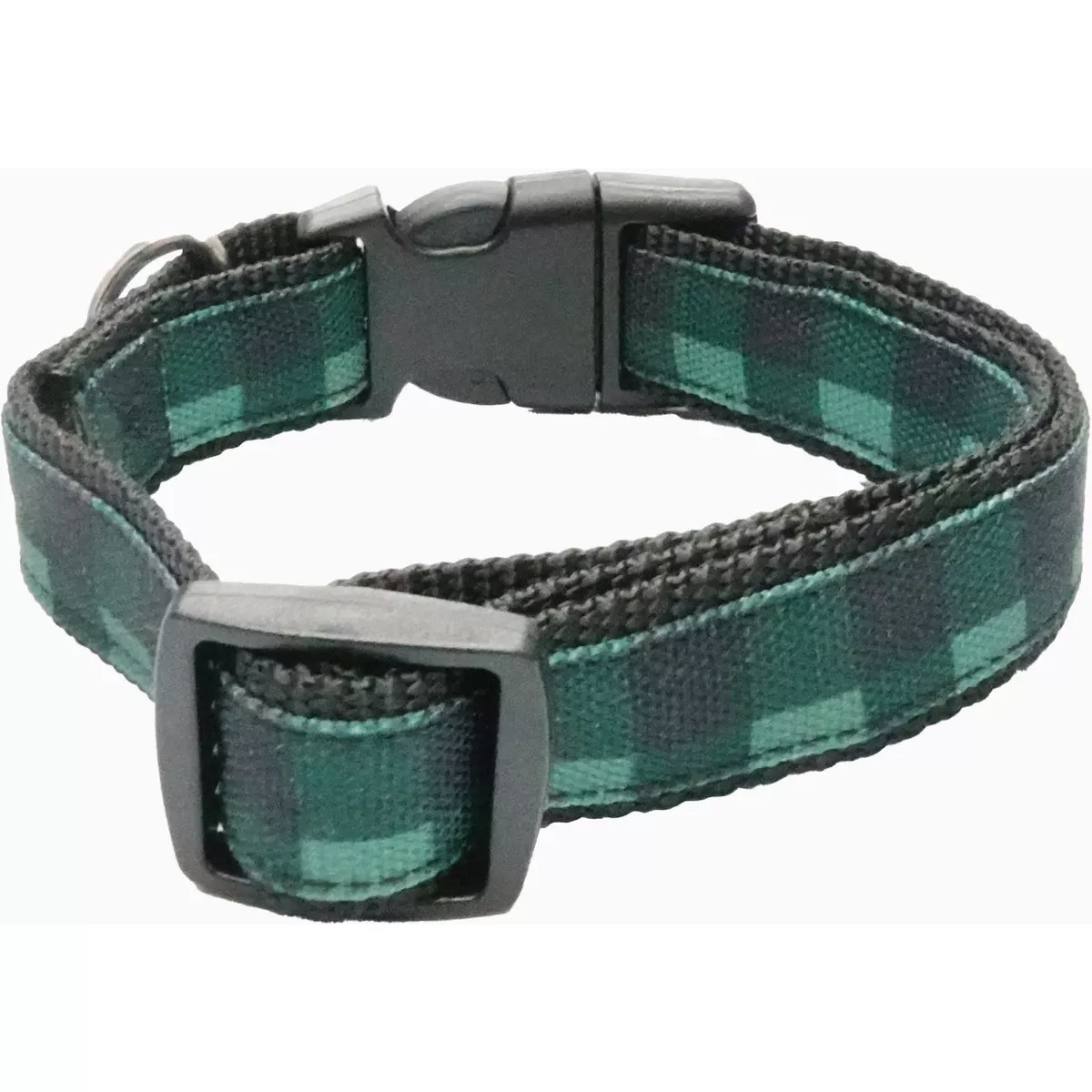 Best Furry Friends Large/XL Green Buffalo Check Dog Collar