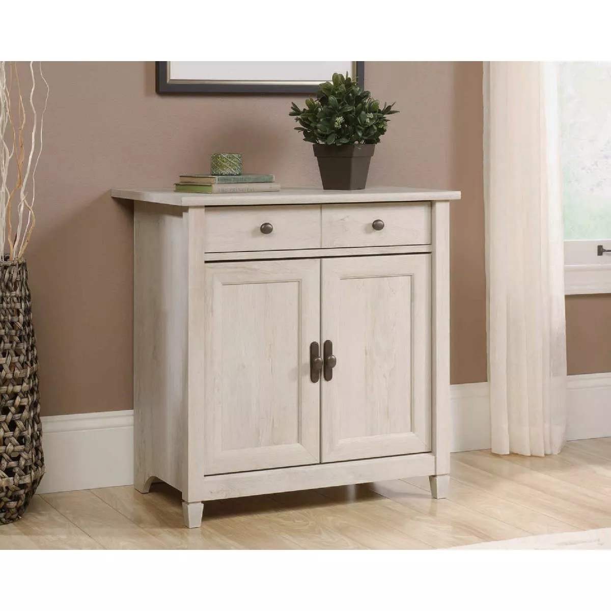 Sauder Edge Water Utility Stand, Chalked Chestnut