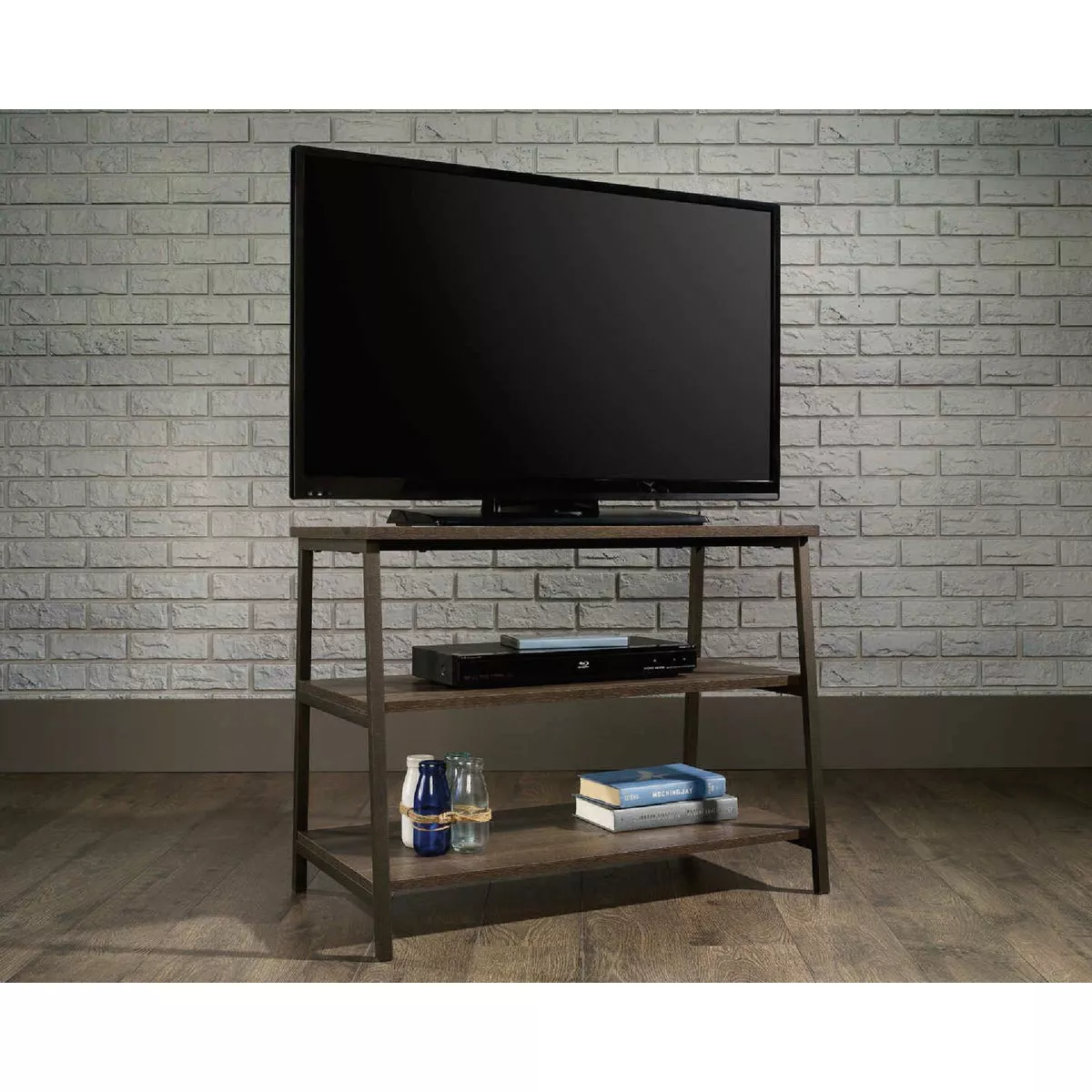 Sauder North Avenue TV Stand, Smoked Oak