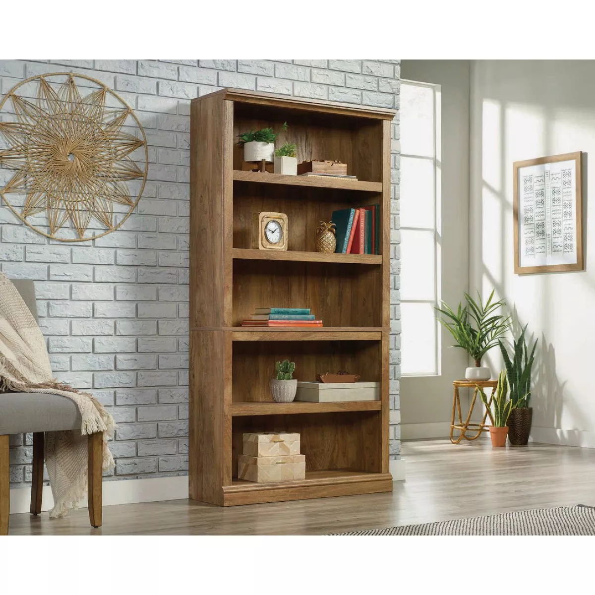 Sauder Select 5-Shelf Bookcase, Sindoori Mango