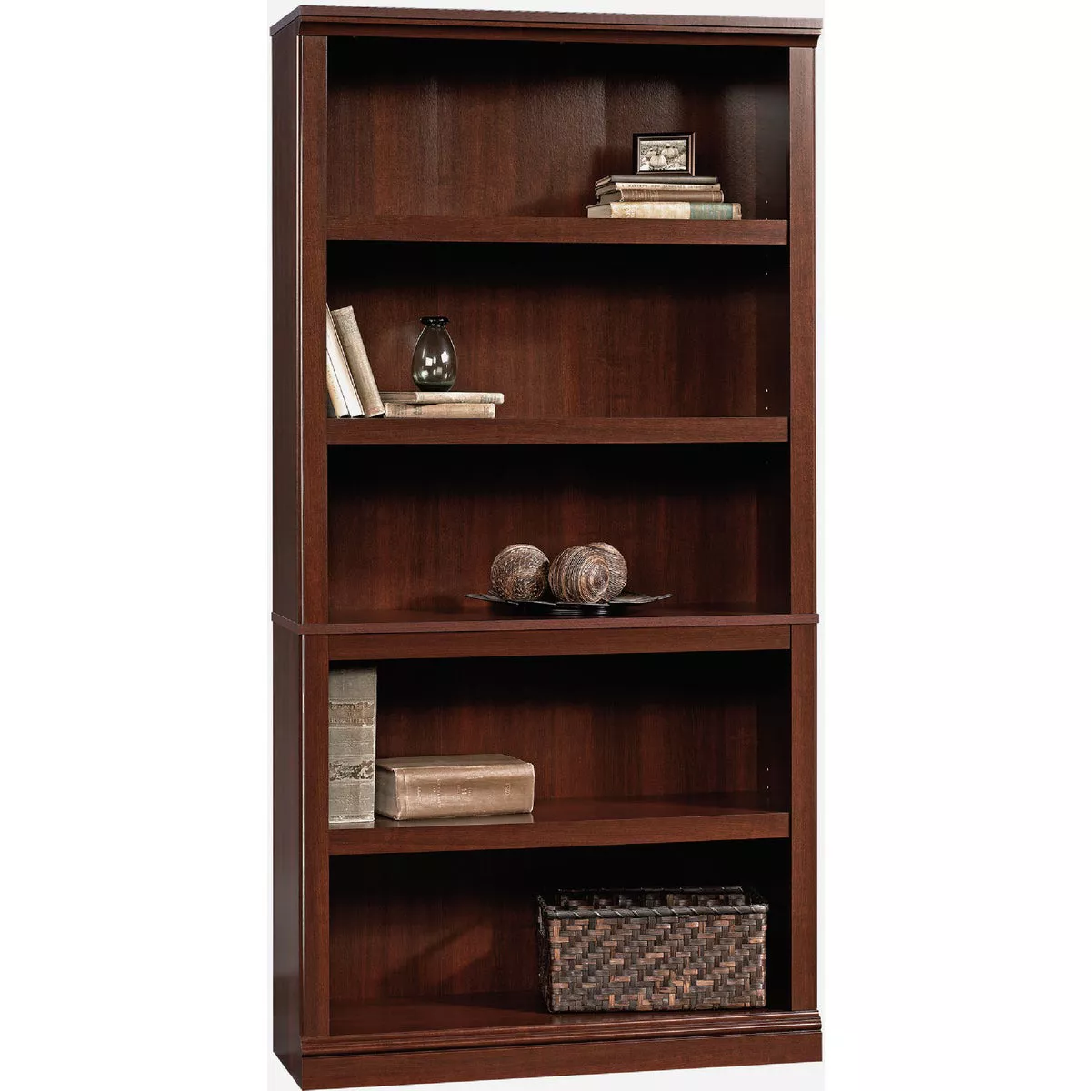 Sauder Select 5-Shelf Deluxe Bookcase, Cherry
