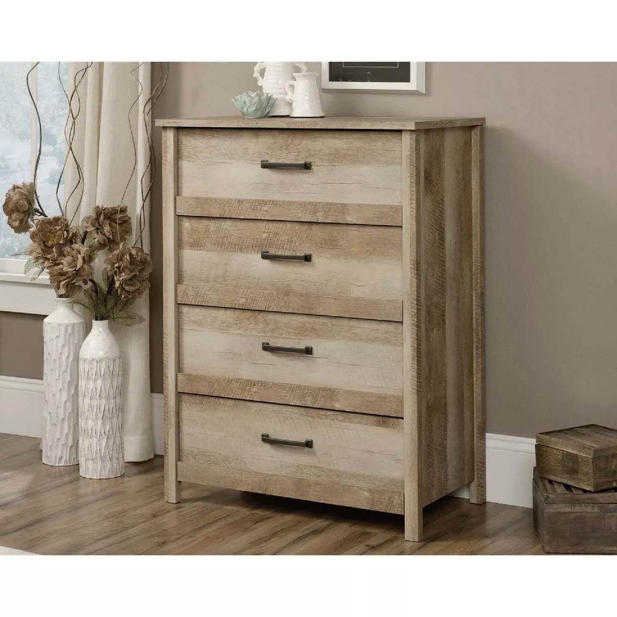 Sauder Cannery Bridge 4-Drawer Dresser, Lintel Oak