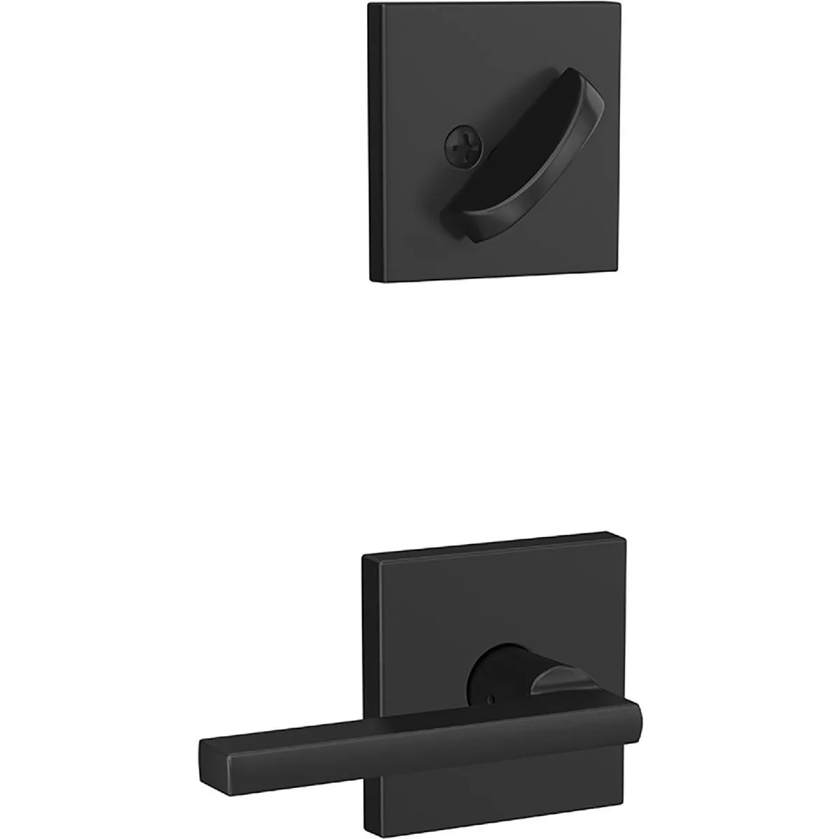 Latitude Lever x Collins Rose Inside Trim for Single Cylinder Handleset - Matte Black-