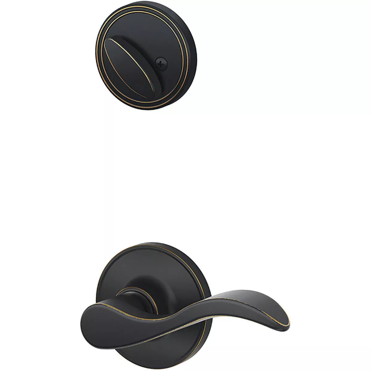 Seville Lever, Left Hand, Inside Trim for Single Cylinder Handleset - Aged Bronze