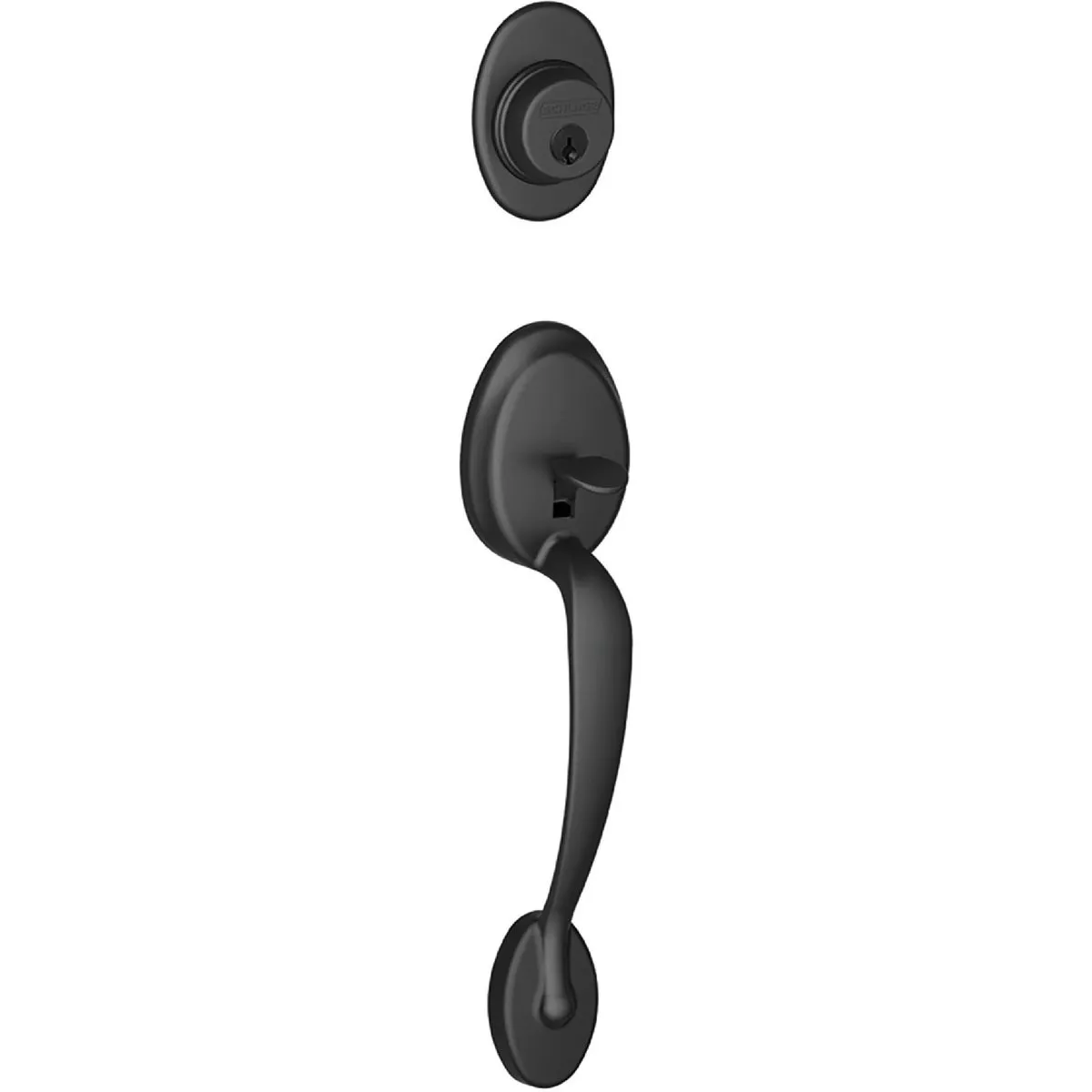 Schlage F Series Plymouth Matte Black Outside Entry Door Handleset-