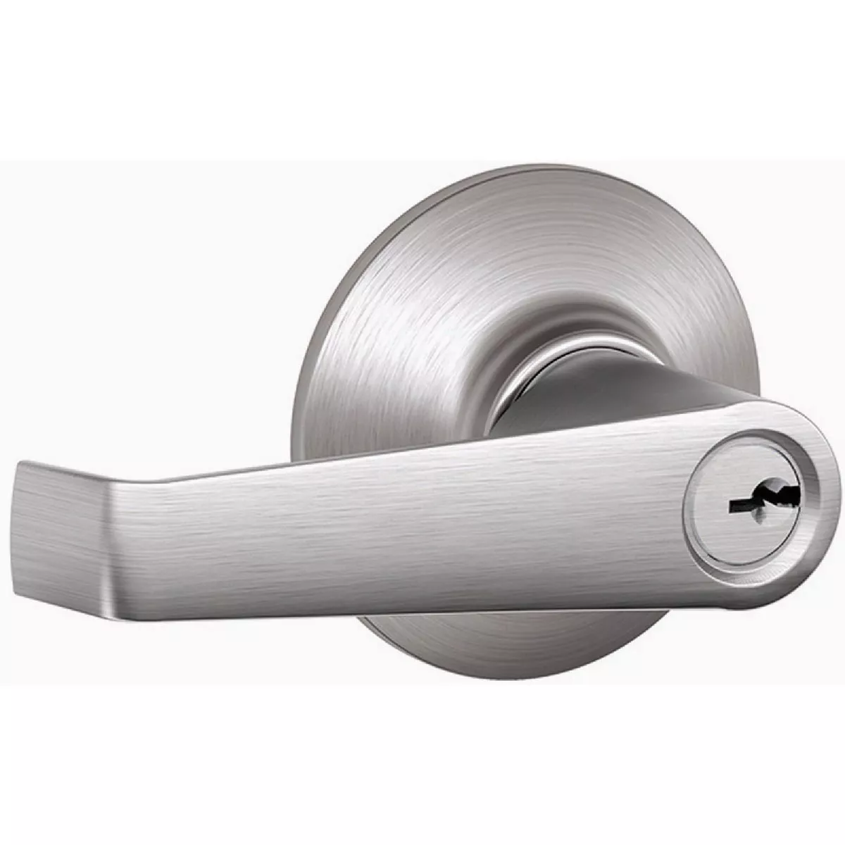 Schlage F Series Keyed Entry Function, Elan Lever, 626 Satin Chrome Finish