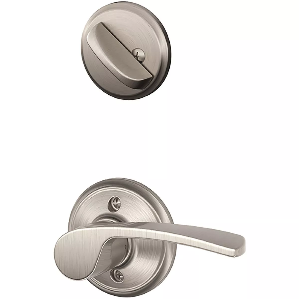 Schlage F Series Merano Satin Nickel Left Hand Entry Door Handleset