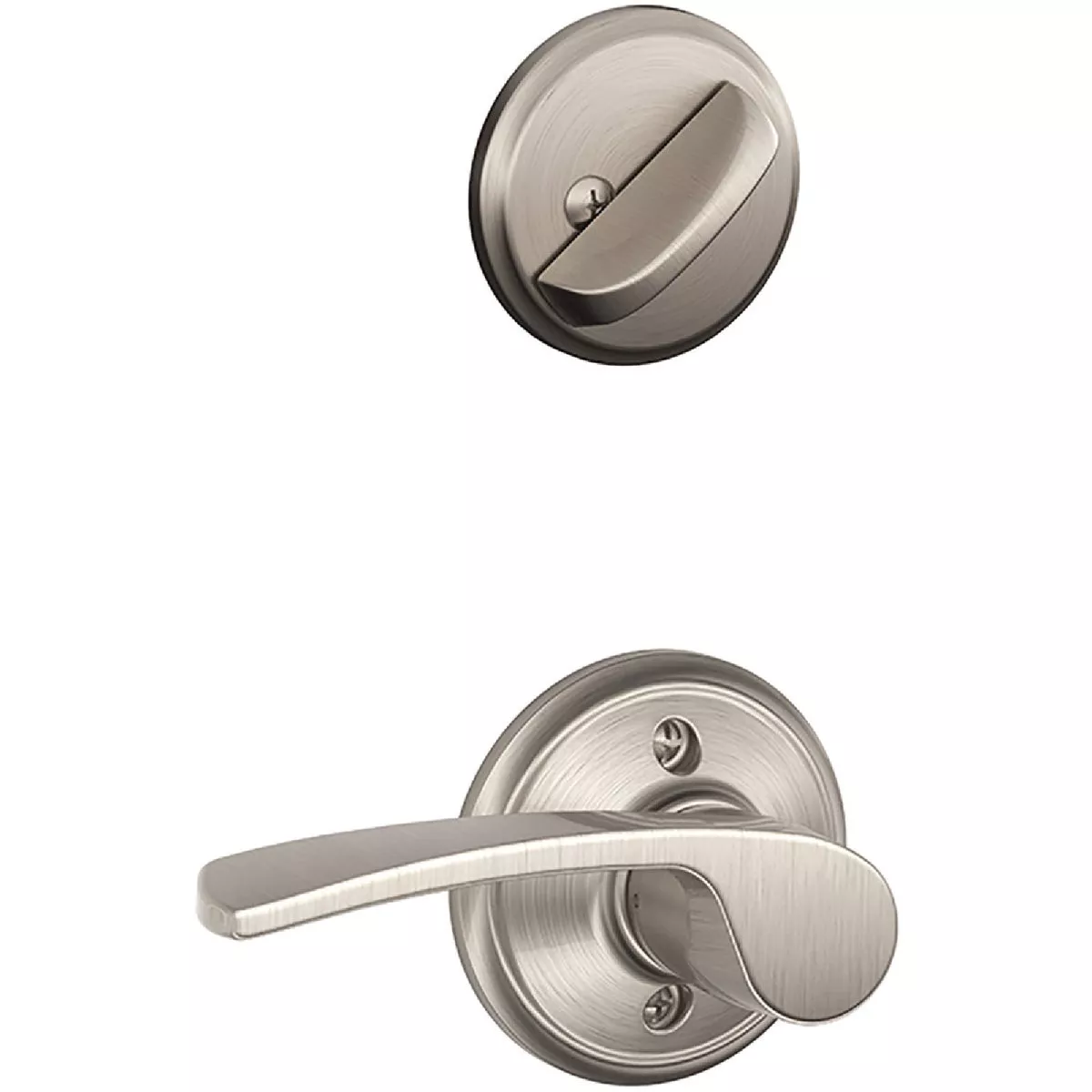 Schlage F Series Merano Satin Nickel Right Hand Entry Door Handleset