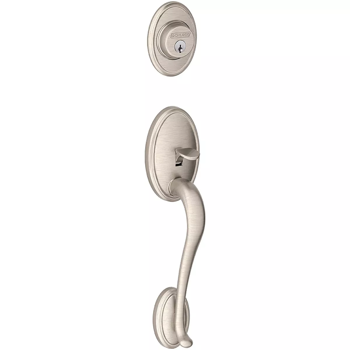 Schlage F Series Wakefield Satin Nickel Outside Entry Door Handleset