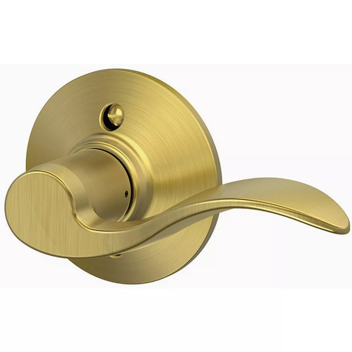 Schlage F Series Dummy Function, Accent Lever, 608 Satin Brass Finish, Right Hand Handing