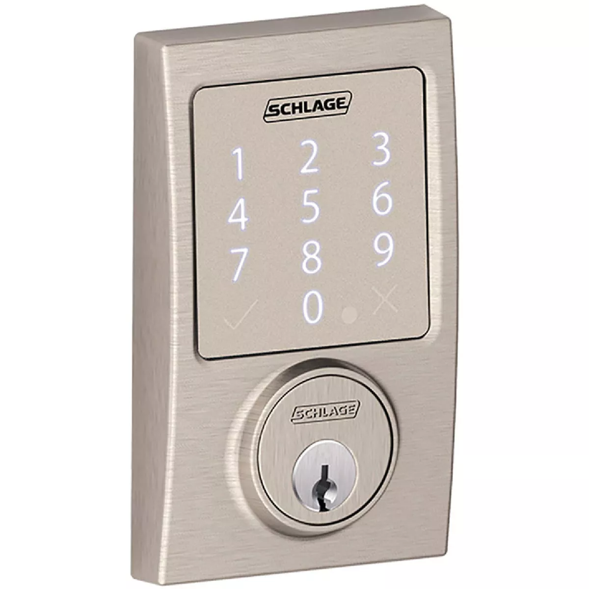 Schlage Connect Century Satin Nickel Touchscreen Electronic Deadbolt