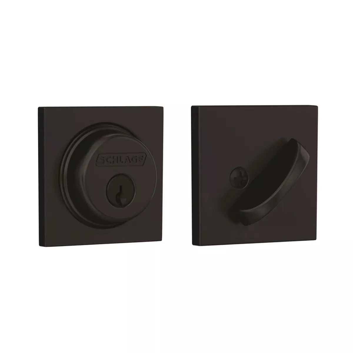 Schlage B-Series Single Cylinder Deadbolt with Collins Decorative Trim - Matte Black