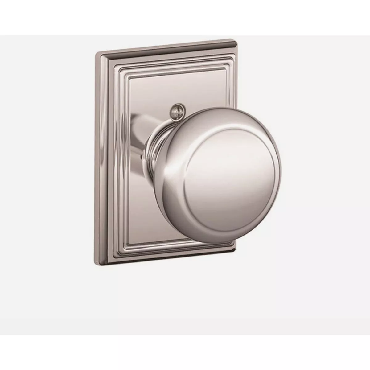 Schlage F Series Dummy Function, Andover Knob, 625 Bright Chrome Finish, Addison Decorative Trim