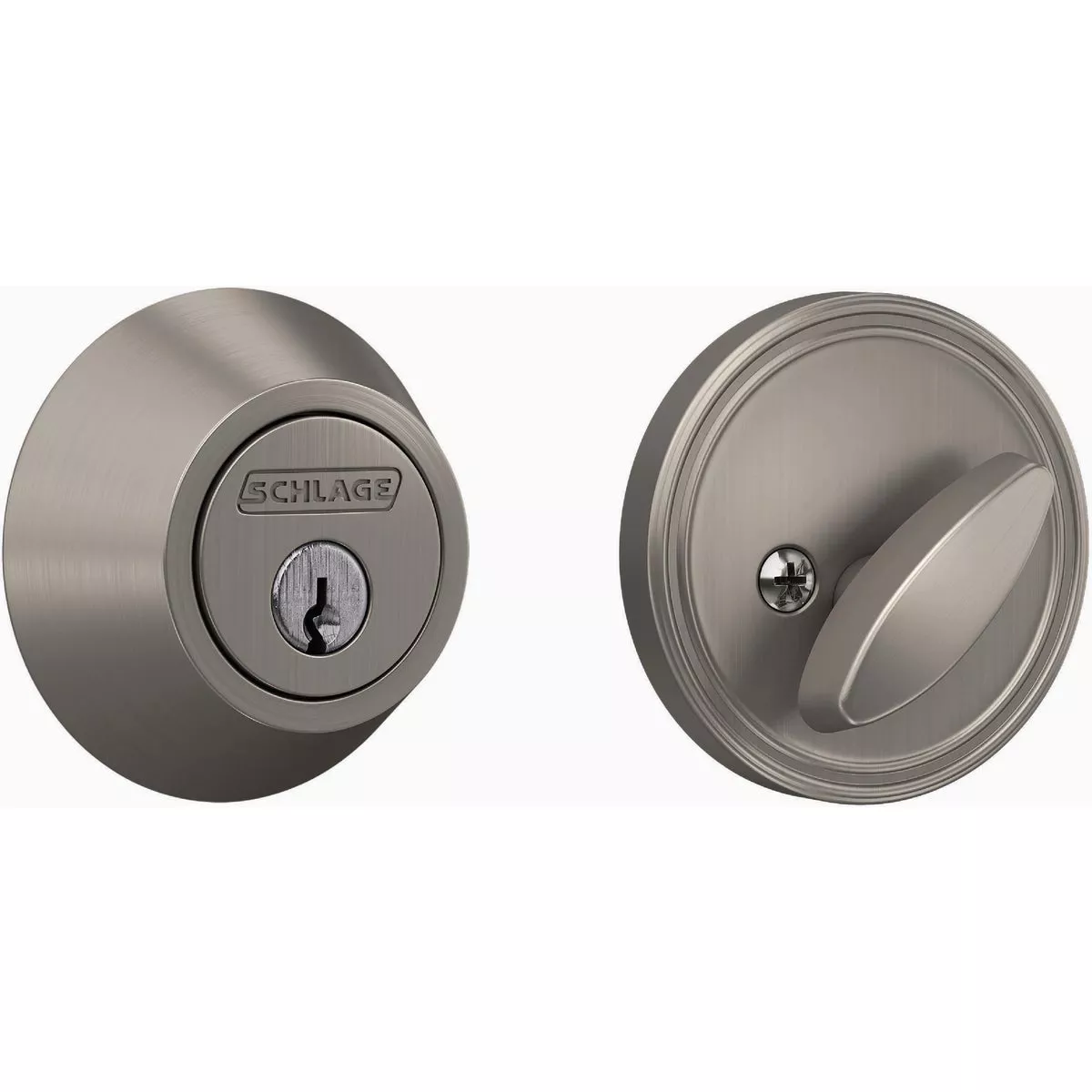 Schlage J Series, Single Cylinder Deadbolt, 619 Satin Nickel Finish