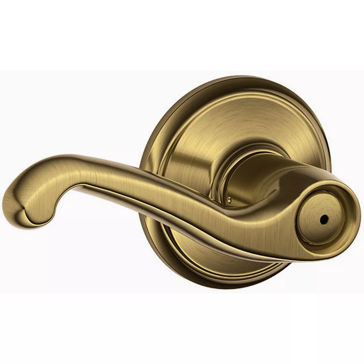 Schlage F Series Privacy Function, Flair Lever, 609 Antique Brass Finish