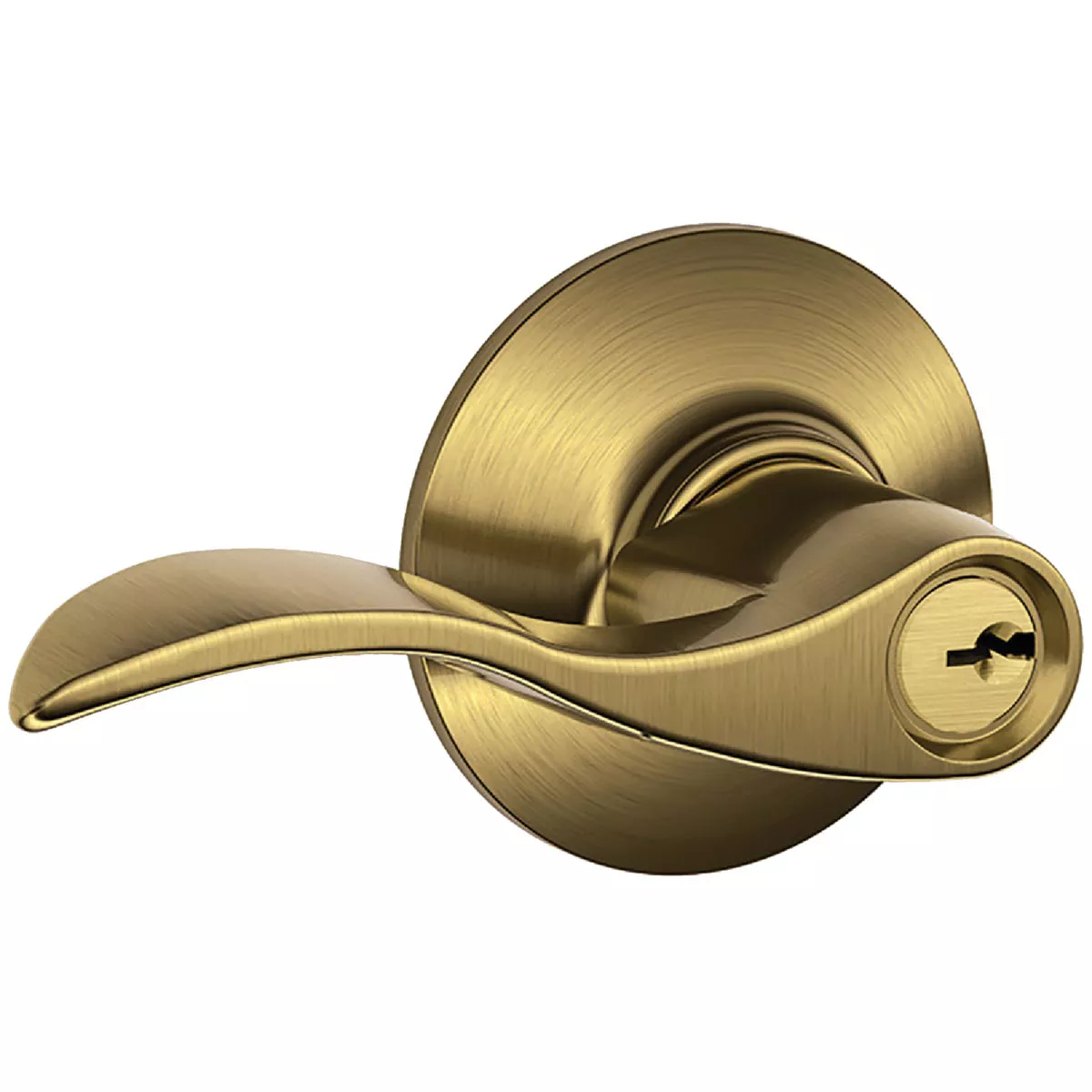 Accent Lever Keyed Entry - Antique Brass