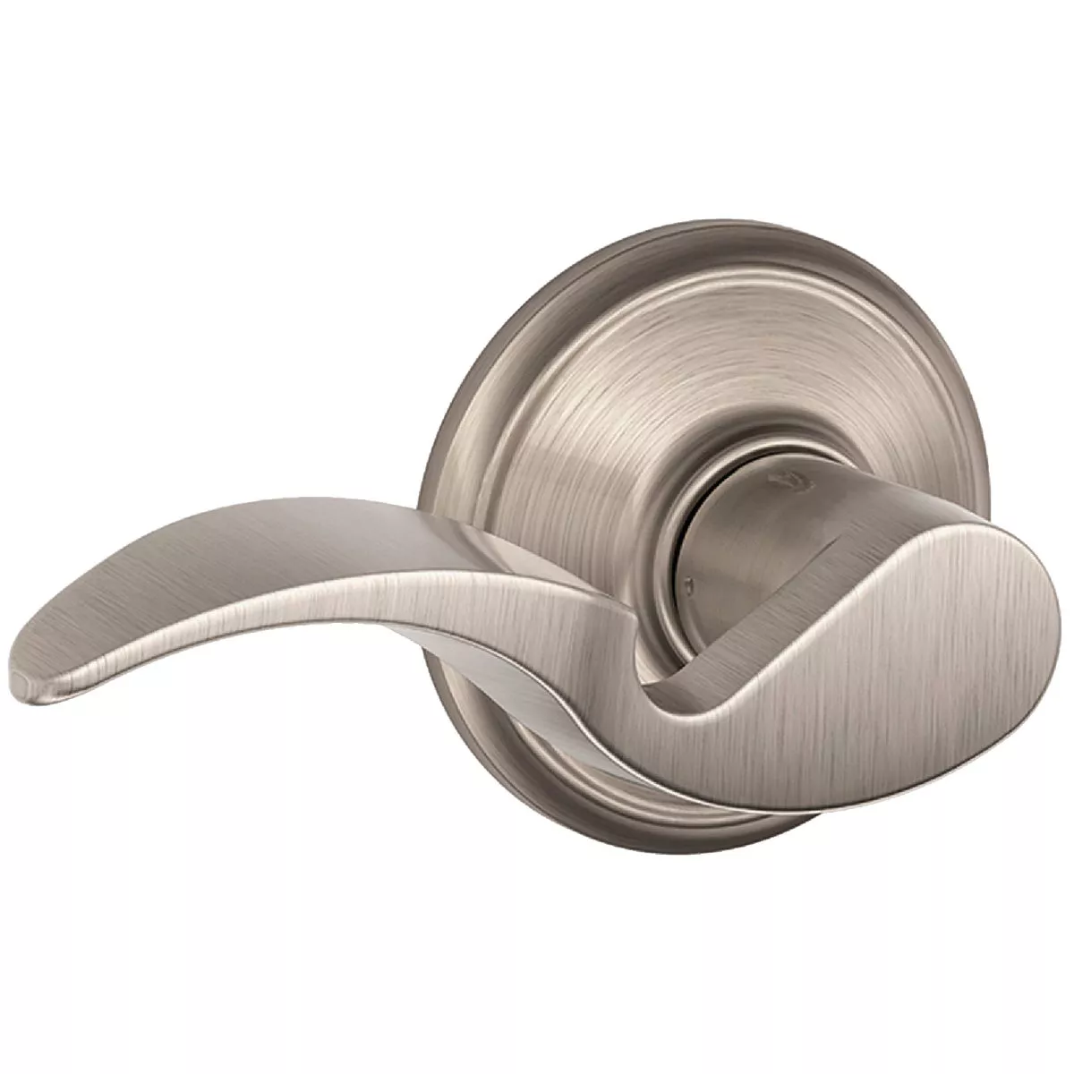 Schlage F Series Passage Function, Avanti Lever, 619 Satin Nickel Finish