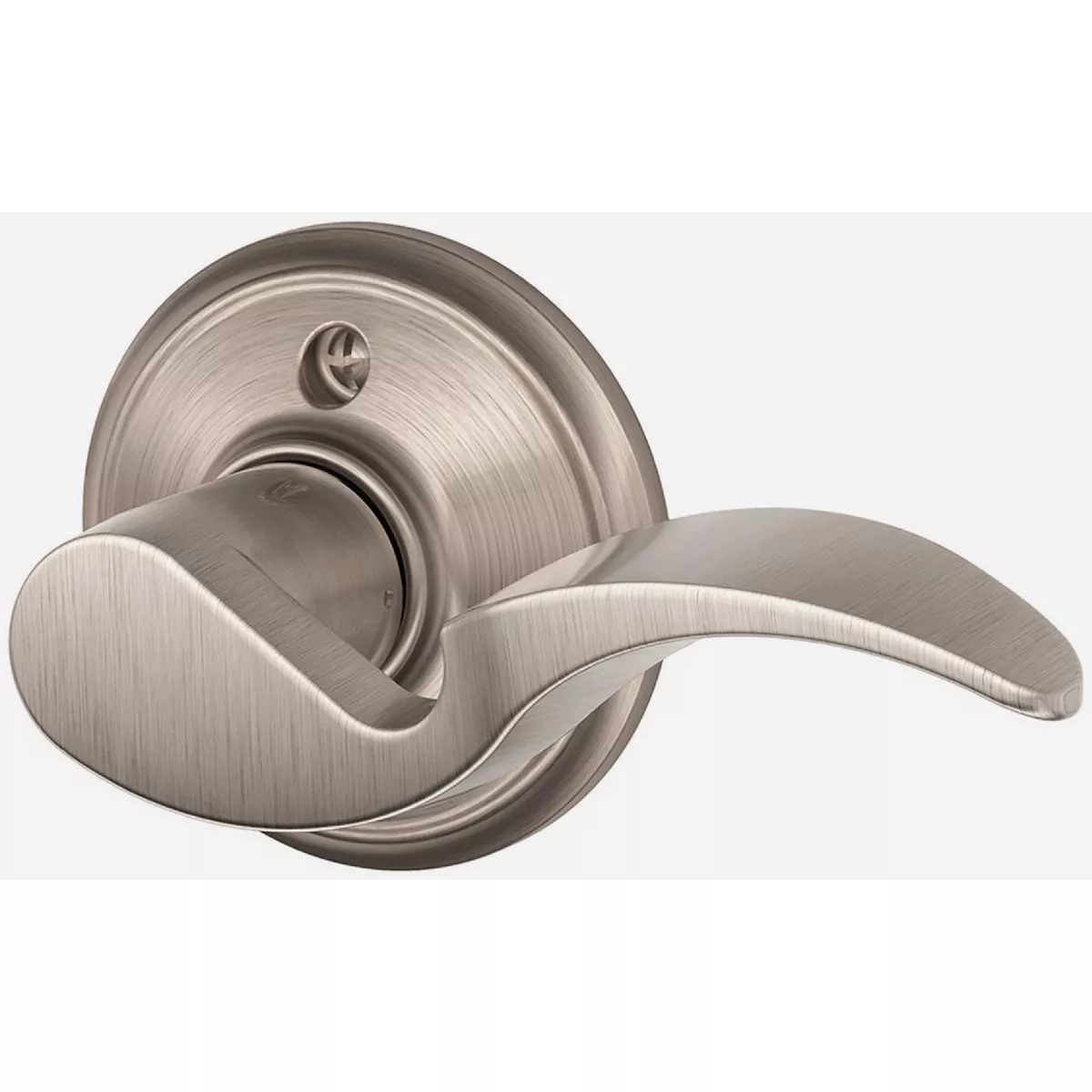 Schlage F Series Dummy Function, Avanti Lever, 619 Satin Nickel Finish, Right Hand Handing