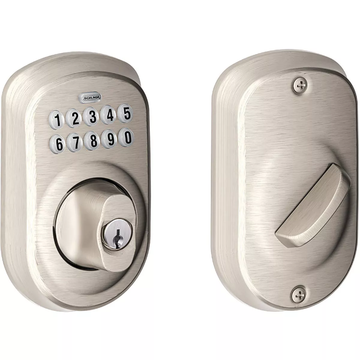 Schlage Plymouth Satin Nickel Electronic Lock Keypad Deadbolt