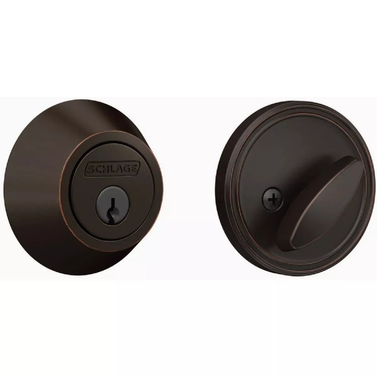 Schlage J Series, Single Cylinder Deadbolt, 716 Aged Bronze