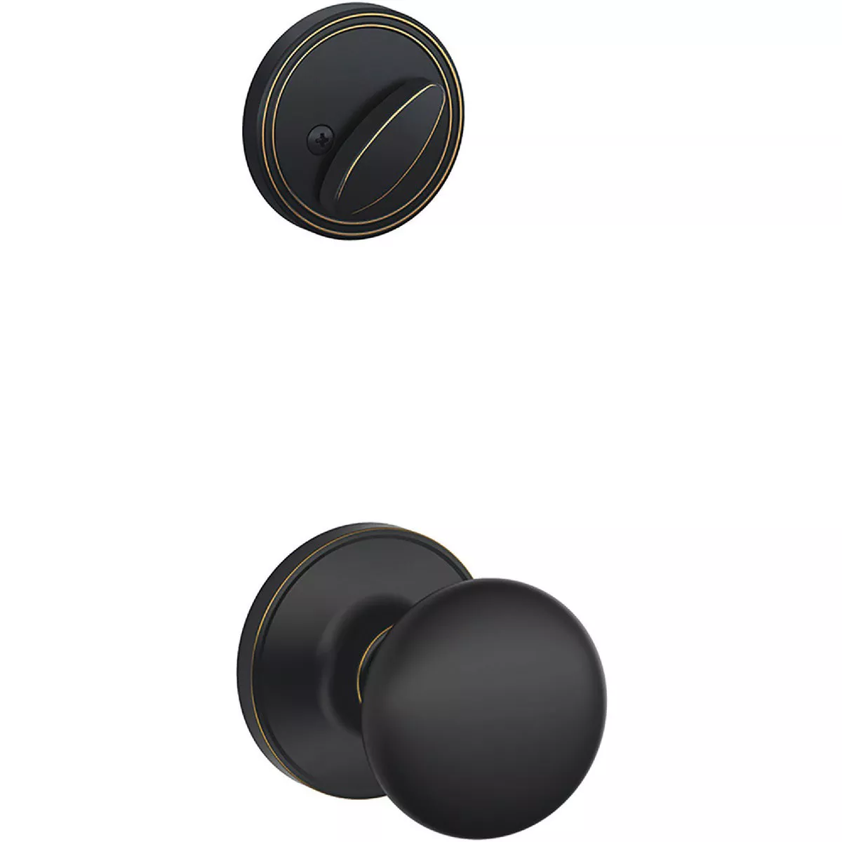 Stratus Knob Inside Trim Lever Insidefor Single Cylinder Handleset - Aged Bronze