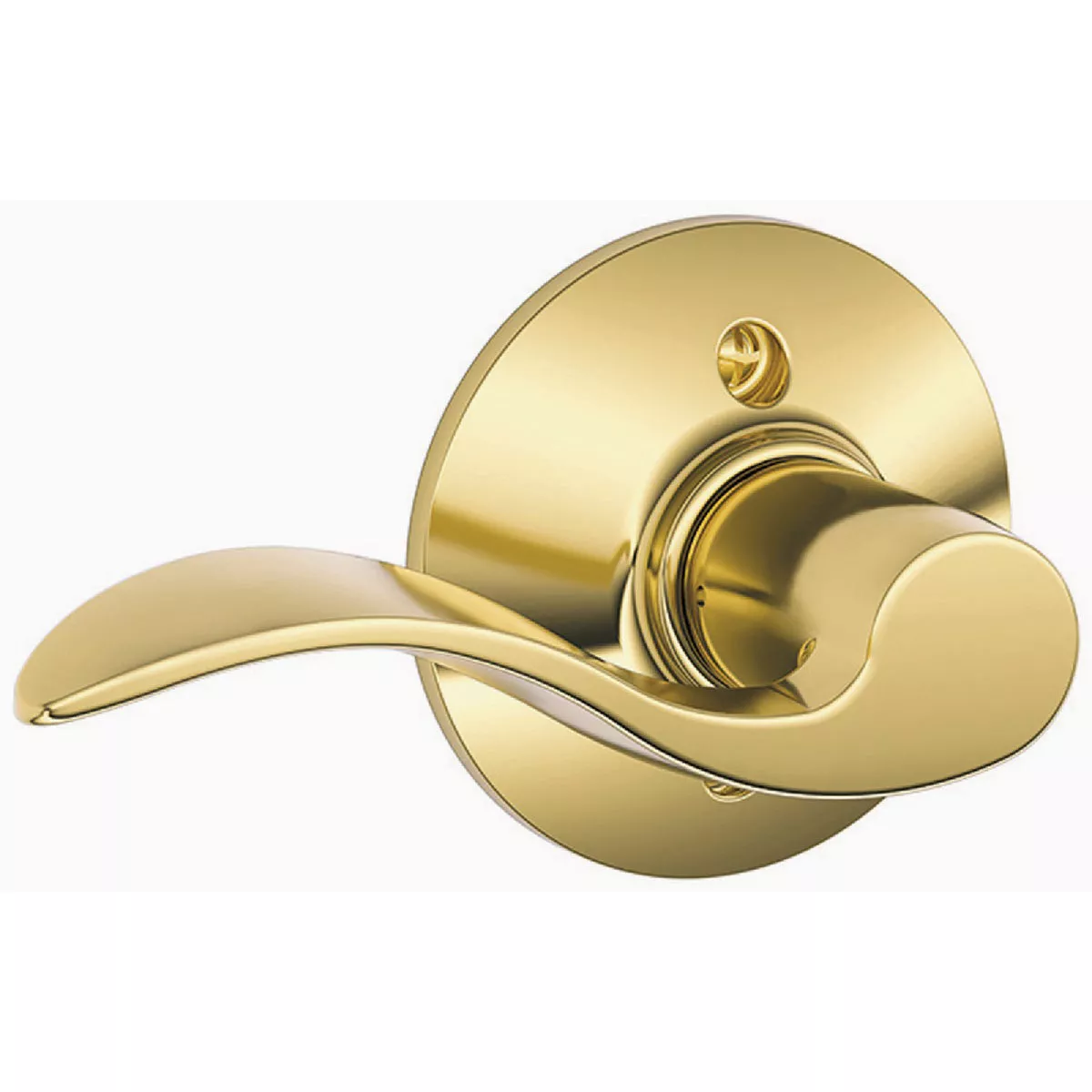 Schlage F Series Dummy Function, Accent Lever, 605 Bright Brass Finish, Left Hand Handing
